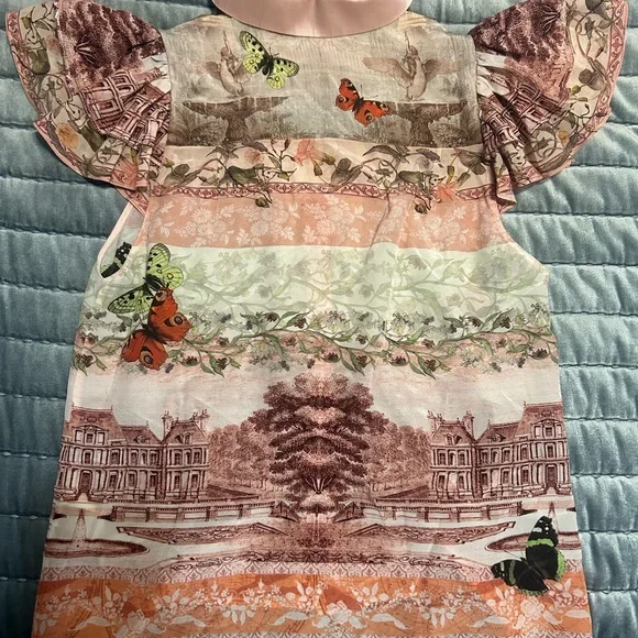 Alice + Olivia Multicolor Blouse with Pink Collar - Picture 10 of 11